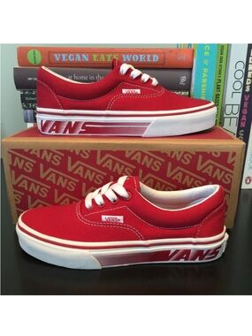 Vans Kids Red Low-Top Canvas Sneakers